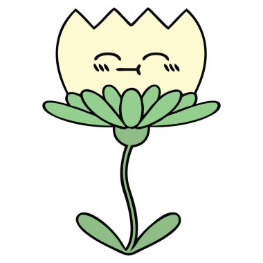 sevimli çizgi çiçek