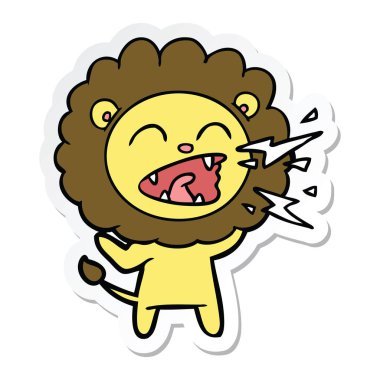 kükreyen aslan çizgi film etiketi