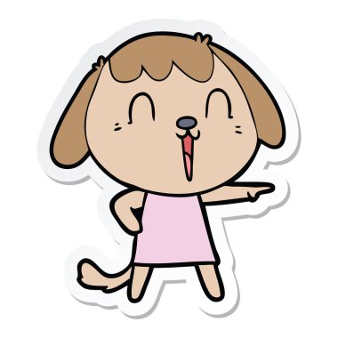 sevimli çizgi köpek etiket