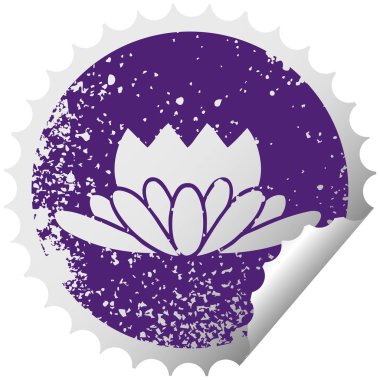 sıkıntılı dairesel peeling etiket sembolü bir çiçek