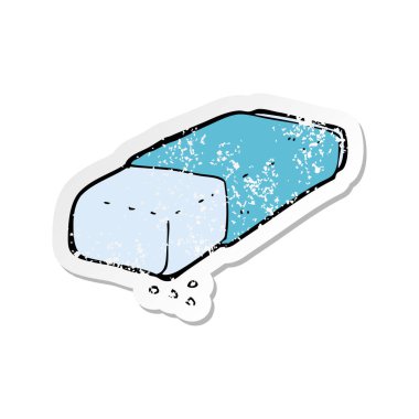 bir çizgi film kurşun kalem Silgisi Retro sıkıntılı etiket