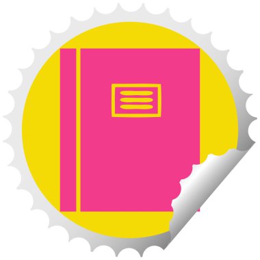 dairesel peeling etiket karikatür bir günlük kitap