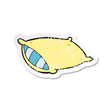 Retro sıkıntılı etiket bir karikatür yastık