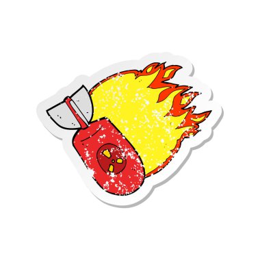 bir çizgi film atom bombasının Retro sıkıntılı etiket