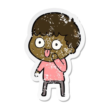 dik bir çizgi film adamın sıkıntılı etiket