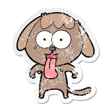 sevimli çizgi köpeklerin sıkıntılı etiket