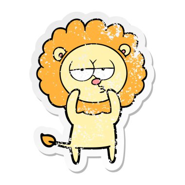 karikatür sıkılmış aslan sıkıntılı etiket