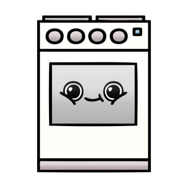 Degrade gölgeli karikatür bir mutfak fırın