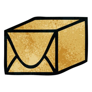 Retro grunge doku karikatür bir kağıt parsel