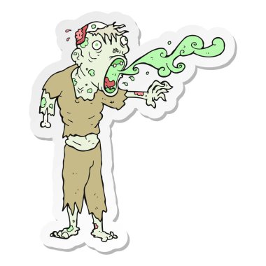etiket bir karikatür brüt zombi