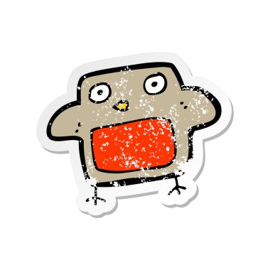 bir çizgi film Robin Retro sıkıntılı etiket