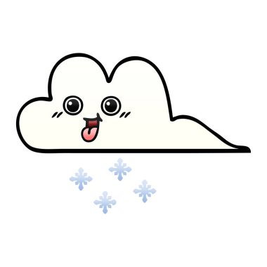 bir kar bulut degrade gölgeli çizgi film