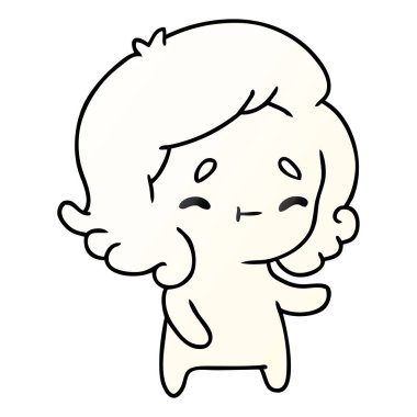 kawaii sevimli hayalet degrade çizgi film