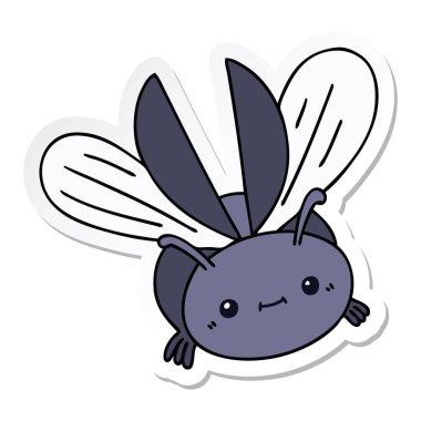 ilginç bir el etiket çizgi film, uçuş böceği çizilmiş