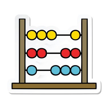 sevimli çizgi matematik abacus etiket