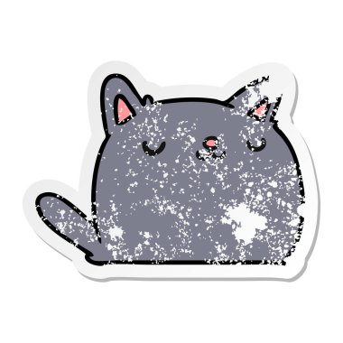 sıkıntılı etiket şirin kawaii kedi çizgi film gösterimi