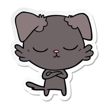 sevimli çizgi köpek etiket