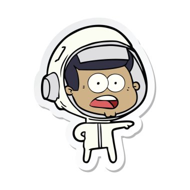 etiket bir karikatür astronot şaşırttı