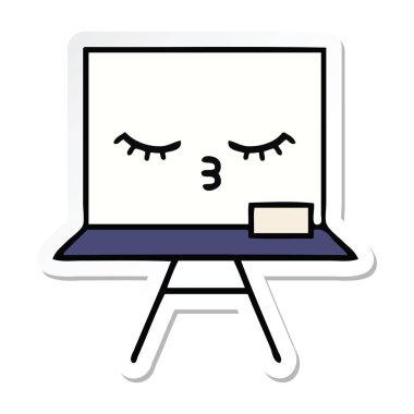 etiket bir sevimli çizgi beyaz tahta