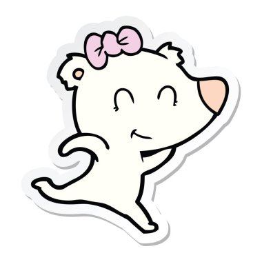 çalışan bir kadın kutup ayısı etiketi