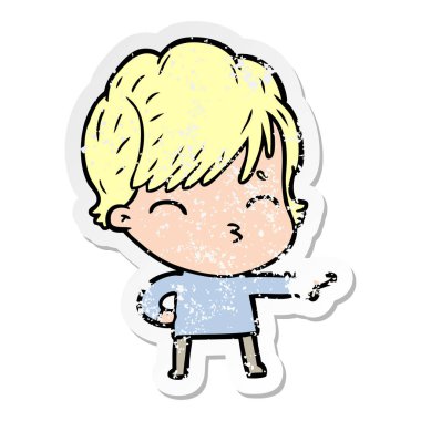 düşünme bir karikatür kadının sıkıntılı etiket