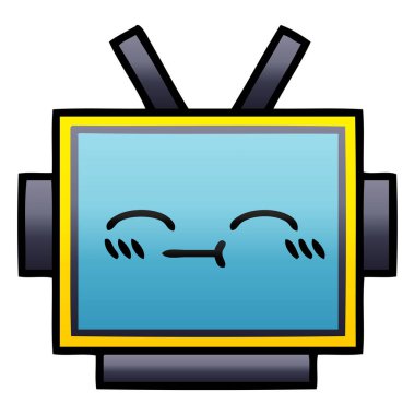 Degrade gölgeli karikatür robot baş