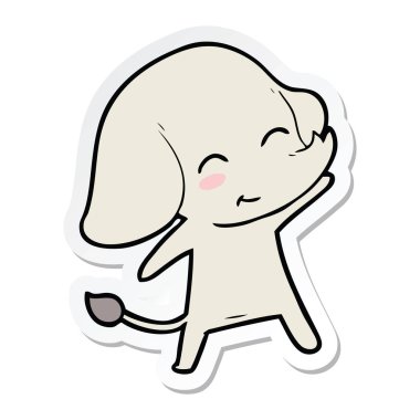 etiket sevimli çizgi fil