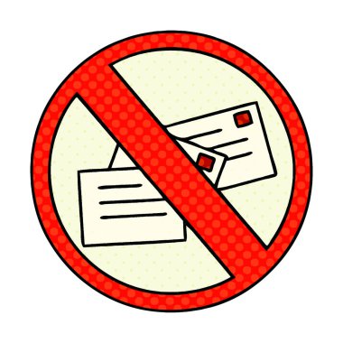 Hayır, çizgi roman tarzı çizgi film sonrası işareti