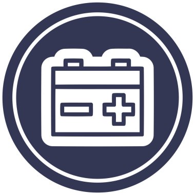 Endüstriyel pil dairesel simgesi