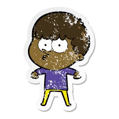 çizgi film meraklı bir çocuk sıkıntılı etiket