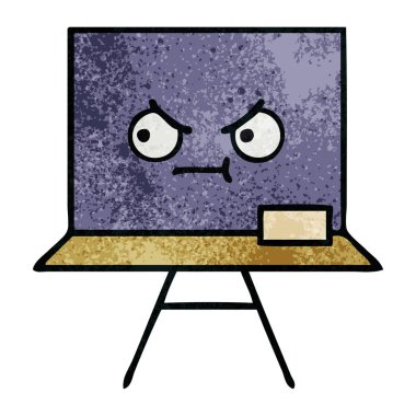 Retro grunge doku karikatür kara tahta