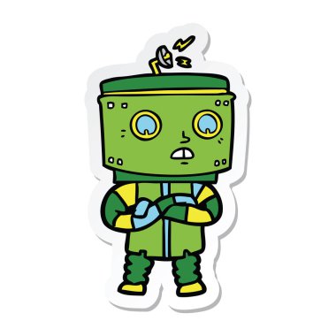 bir çizgi film robot Sticker