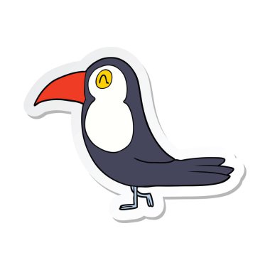 bir çizgi film toucan etiket