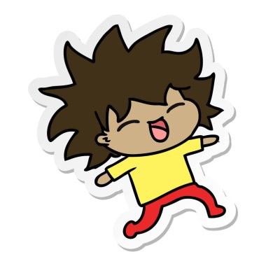 serbest el çekilmiş etiket karikatür şirin kawaii kız