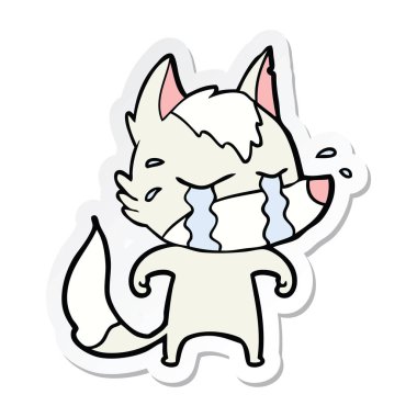 etiket bir karikatür ağlayan kurt