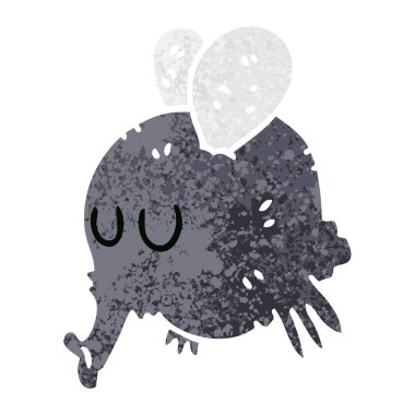 ilginç retro illüstrasyon tarzı çizgi film sinek