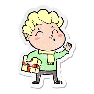 surat asmayı bir çizgi film adamın sıkıntılı etiket