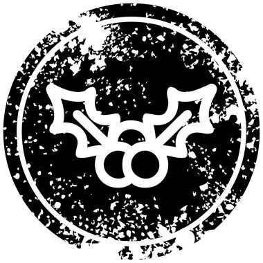 Noel holly sıkıntılı simgesi simgesi