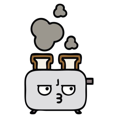 sevimli çizgi, bir ekmek kızartma makinesi,