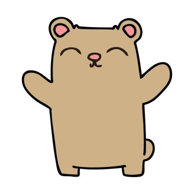 ilginç elle çizilmiş karikatür ayı