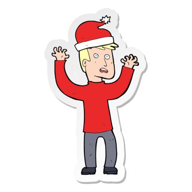 etiket bir çizgi film adamın Noel için hazır