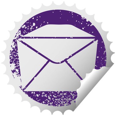 ilginç sıkıntılı dairesel peeling etiket sembolü parsel