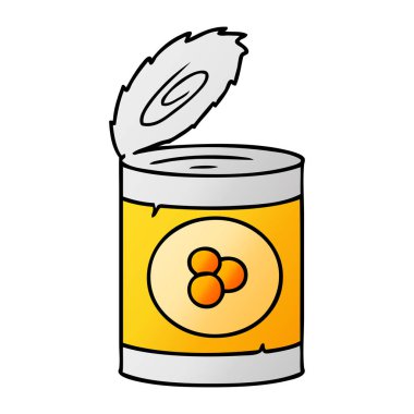 Degrade çizgi film doodle şeftali konservesi