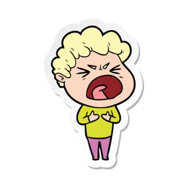 bir çizgi film öfkeli adam etiketi