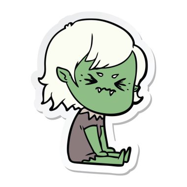 etiket bir rahatsız çizgi film vampir kız