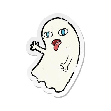 bir komik karikatür hayaletin Retro sıkıntılı etiket