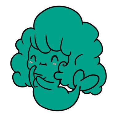 çizgi film illüstrasyon kawaii sevimli hayalet deniz kızı