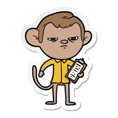 etiket bir karikatür maymun patron rahatsız