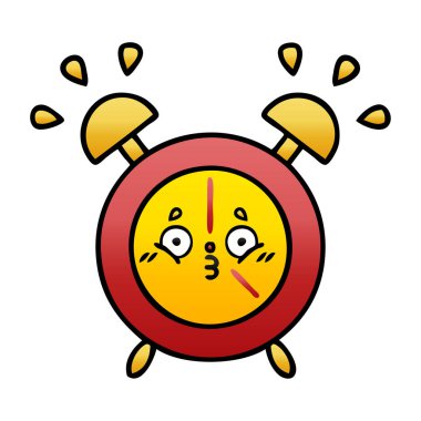 bir çalar saat degrade gölgeli karikatür