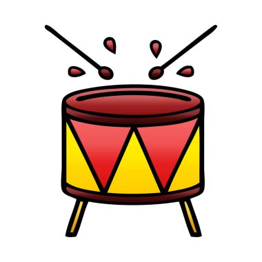 Degrade gölgeli karikatür davul